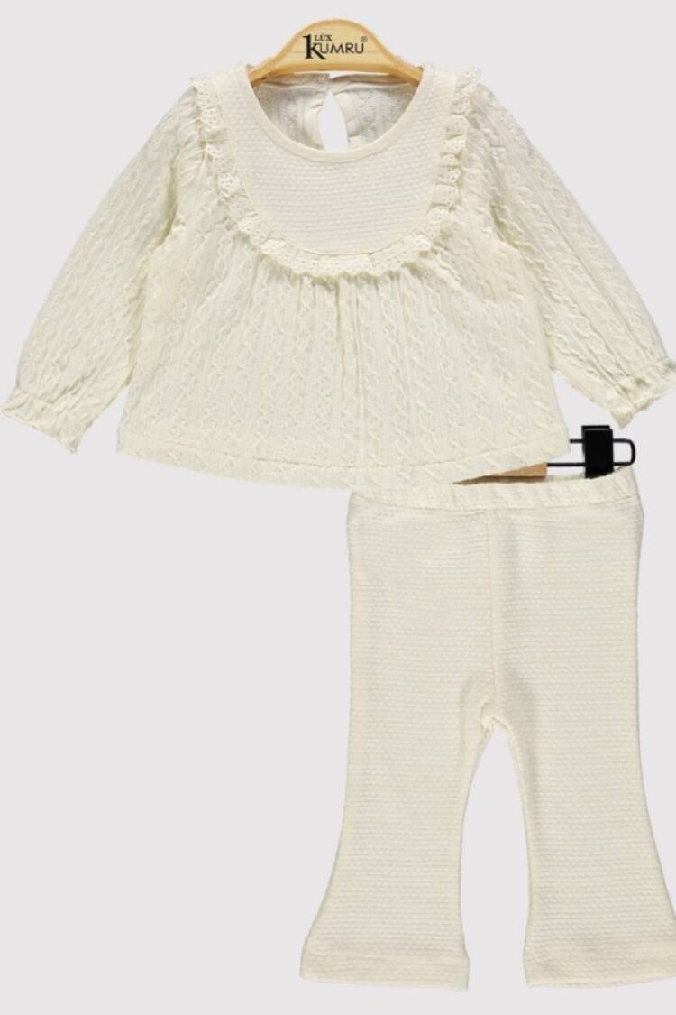 Baby Sets - B1 - Dantel Yaka Kız Bebe Takım - Brand: KUMRU - Women & Kids, Baby Clothes Wholesale - Globality Store