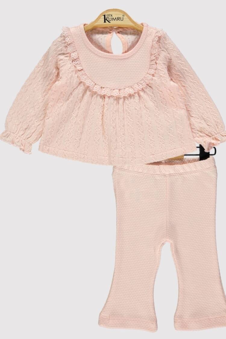 Baby Sets - B1 - Dantel Yaka Kız Bebe Takım - Brand: KUMRU - Women & Kids, Baby Clothes Wholesale - Globality Store