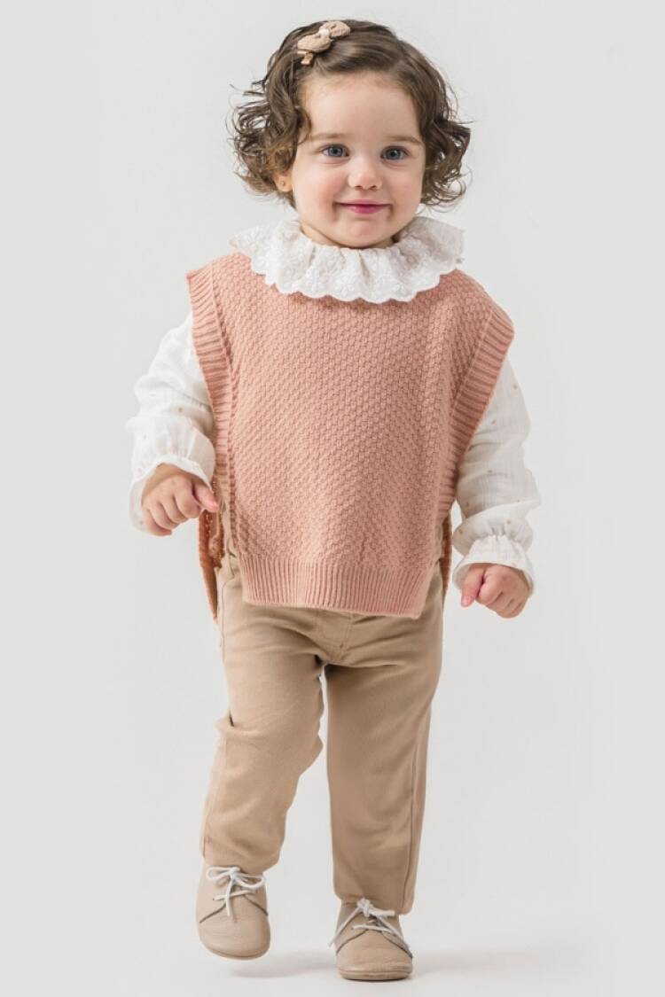 Girls' Suits - B1 - Dantel Yaka Triko Süveterli Üçlü Kız Takım - Brand: HİPPIL - Women & Kids, Baby Clothes Wholesale - Globality Store