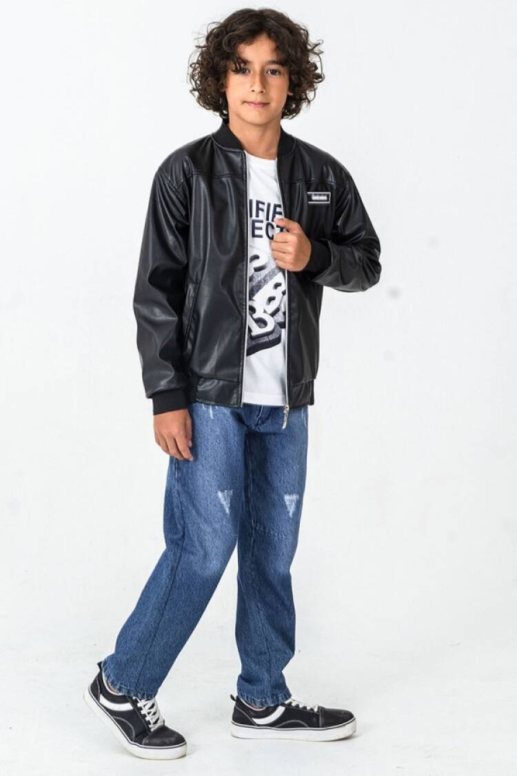 Boys' Sets - B1 - Deri Ceketli Üçlü Erkek Takım - Brand: BARKOD - Women & Kids, Baby Clothes Wholesale - Globality Store