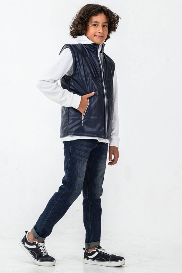Boys' Sets - B1 - Deri Yelekli Üçlü Erkek Takım - Brand: BARKOD - Women & Kids, Baby Clothes Wholesale - Globality Store