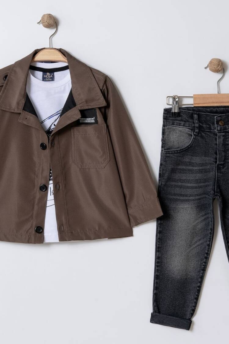Boys' Sets - B1 - Desenli Ceketli Erkek Takım - Brand: BARKOD - Women & Kids, Baby Clothes Wholesale - Globality Store