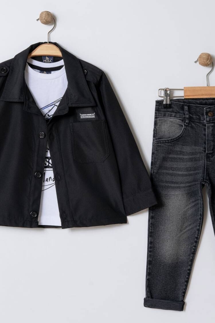 Boys' Sets - B1 - Desenli Ceketli Erkek Takım - Brand: BARKOD - Women & Kids, Baby Clothes Wholesale - Globality Store