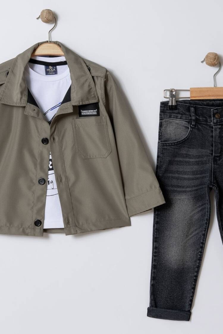 Boys' Sets - B1 - Desenli Ceketli Erkek Takım - Brand: BARKOD - Women & Kids, Baby Clothes Wholesale - Globality Store