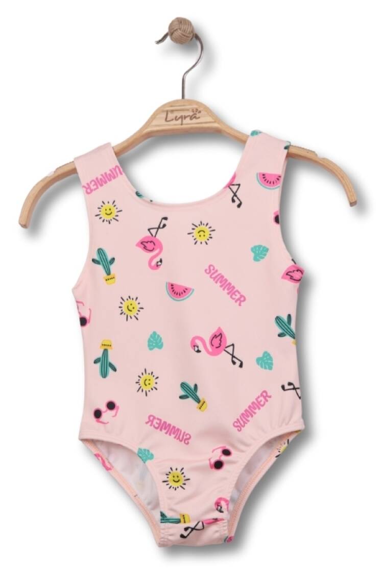 Mayo &amp; Deniz Şortu - B1 - Desenli Kız Mayo - Brand: LYRA KİDS - Women & Kids, Baby Clothes Wholesale - Globality Store