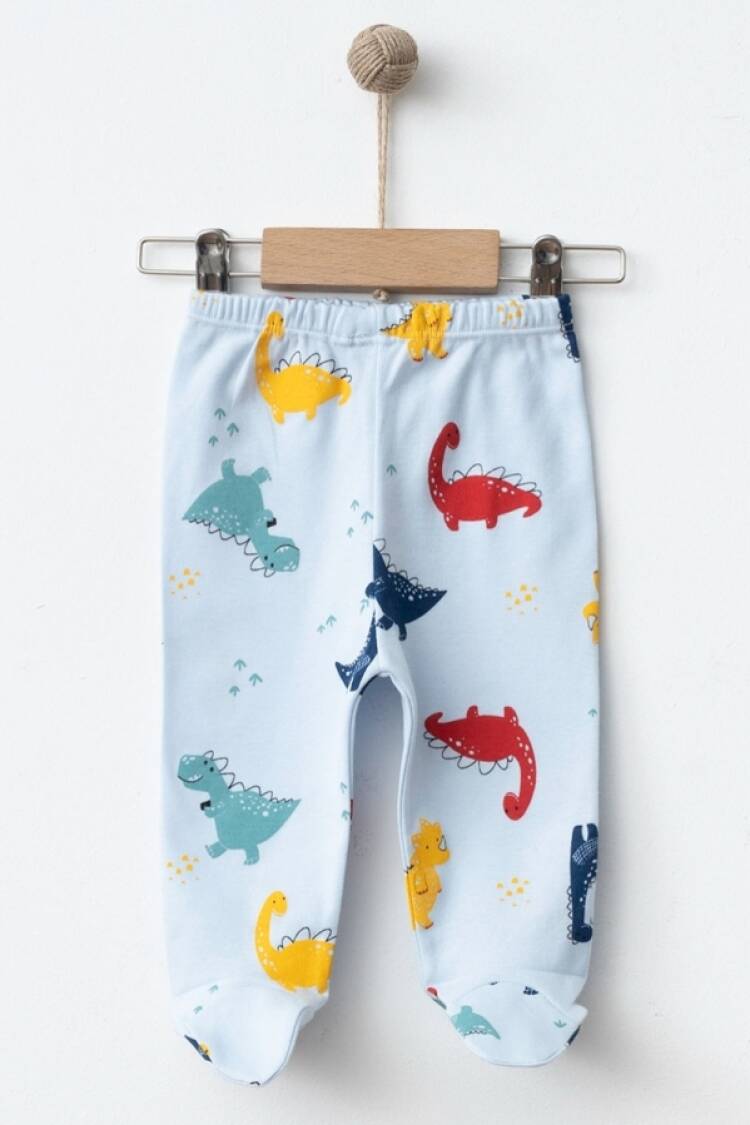 Baby Rompers and Overalls - B1 - Dino Desenli Erkek Bebe Patikli Tek Alt - Brand: NAYINOM - Women & Kids, Baby Clothes Wholesale - Globality Store