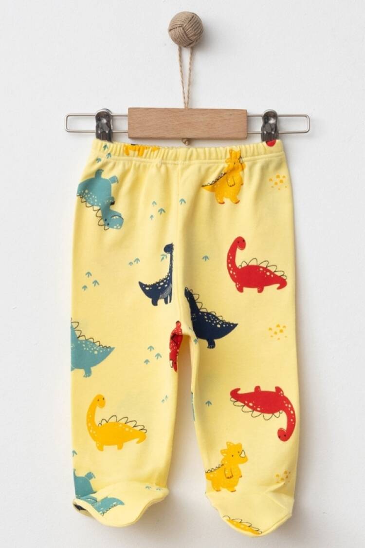 Baby Rompers and Overalls - B1 - Dino Desenli Erkek Bebe Patikli Tek Alt - Brand: NAYINOM - Women & Kids, Baby Clothes Wholesale - Globality Store