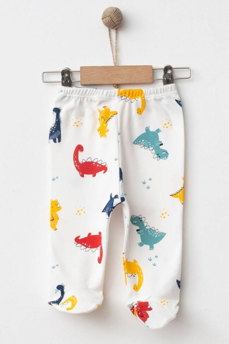 Baby Rompers and Overalls - B1 - Dino Desenli Erkek Bebe Patikli Tek Alt - Brand: NAYINOM - Women & Kids, Baby Clothes Wholesale - Globality Store