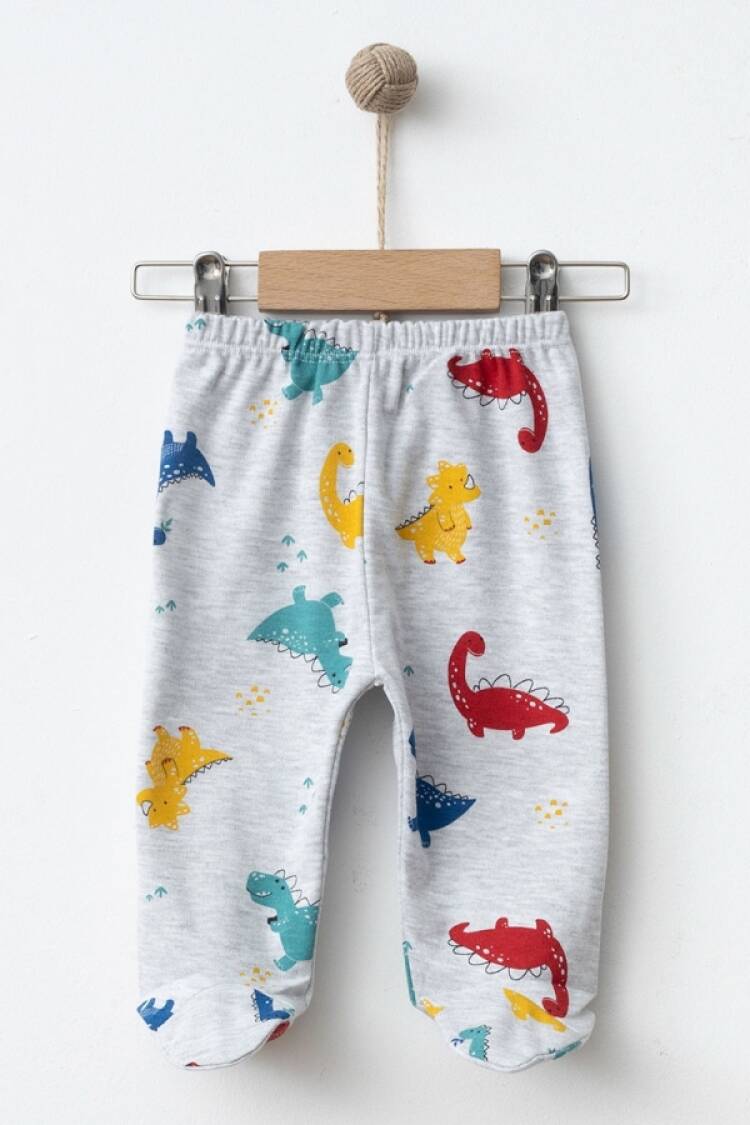 Baby Rompers and Overalls - B1 - Dino Desenli Erkek Bebe Patikli Tek Alt - Brand: NAYINOM - Women & Kids, Baby Clothes Wholesale - Globality Store