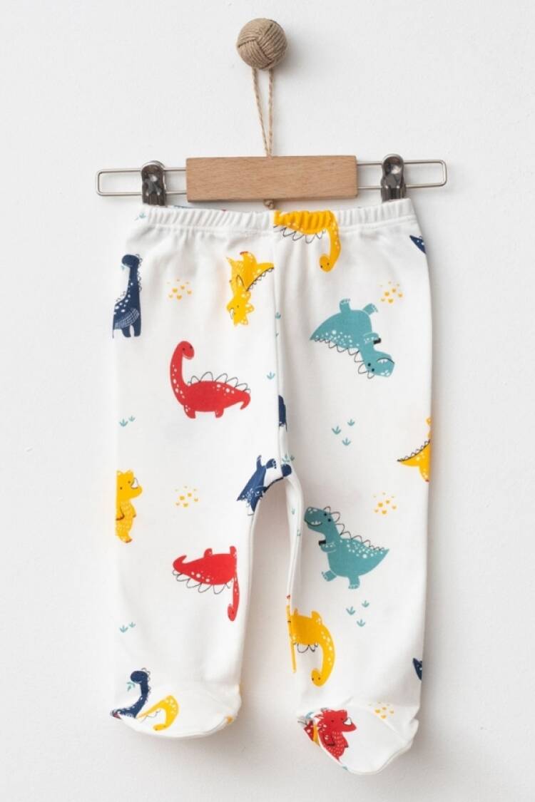 Baby Rompers and Overalls - B1 - Dino Desenli Erkek Bebe Patikli Tek Alt - Brand: NAYINOM - Women & Kids, Baby Clothes Wholesale - Globality Store