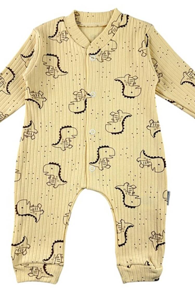 Baby Rompers and Overalls - B1 - Dino Desenli Raporlu Erkek Bebe Tulum - Brand: SÜPERMİNİ - Women & Kids, Baby Clothes Wholesale - Globality Store