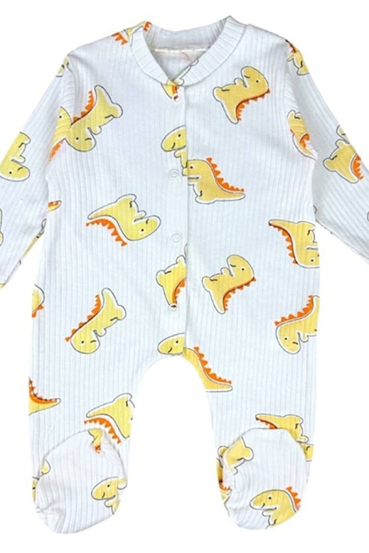 Baby Rompers and Overalls - B1 - Dino Desenli Raporlu Patikli Erkek Bebe Tulum - Brand: SÜPERMİNİ - Women & Kids, Baby Clothes Wholesale - Globality Store