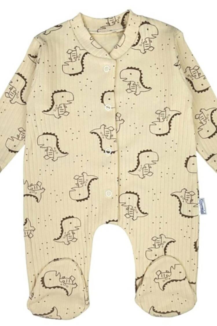 Baby Rompers and Overalls - B1 - Dino Desenli Raporlu Patikli Erkek Bebe Tulum - Brand: SÜPERMİNİ - Women & Kids, Baby Clothes Wholesale - Globality Store