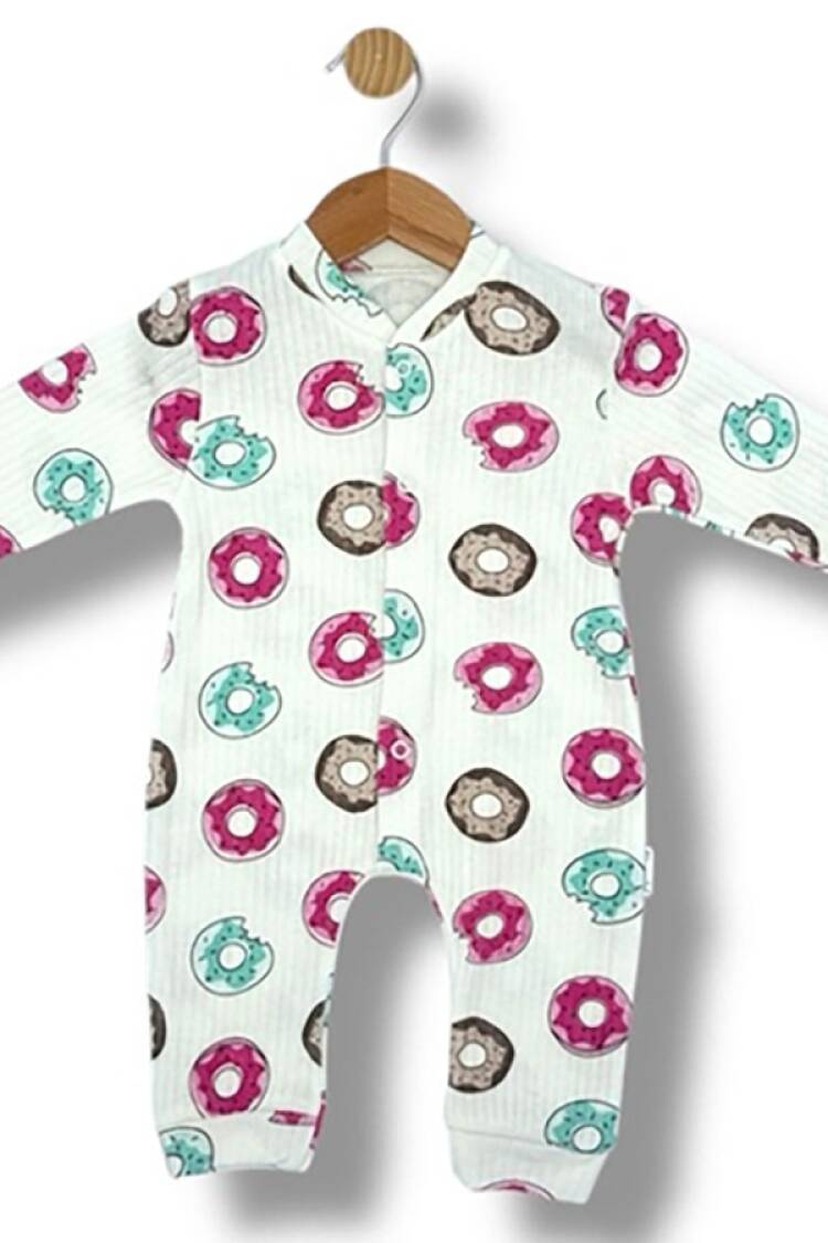 Baby Rompers and Overalls - B1 - Donut Desenli Raporlu Kız Bebe Tulum - Brand: SÜPERMİNİ - Women & Kids, Baby Clothes Wholesale - Globality Store
