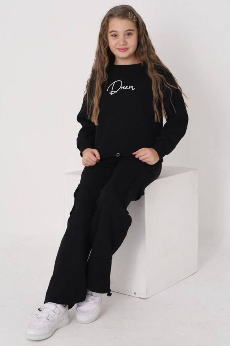 Girls' Suits - B1 - Dream Baskılı Kız Takım 3 İp Şardonlu - Brand: ÖZ BEBE - Women & Kids, Baby Clothes Wholesale - Globality Store