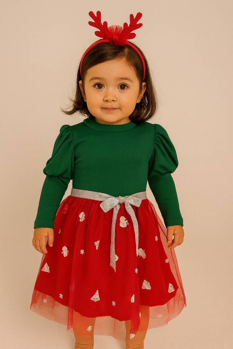 Girl's Dress - 17104 - Dress New Year's Pattern - Brand: interkidsy - Women & Kids, Baby Clothes Wholesale - Globality Store