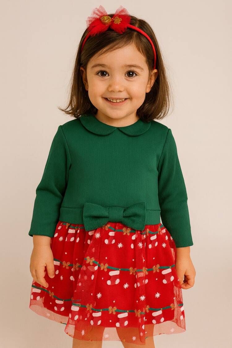 Girl's Dress - 17103 - Dress New Year's Pattern - Brand: interkidsy - Women & Kids, Baby Clothes Wholesale - Globality Store
