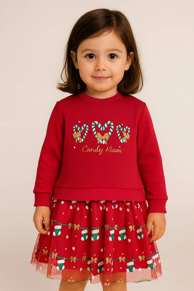Girl's Dress - 17102 - Dress New Year's Pattern - Brand: interkidsy - Women & Kids, Baby Clothes Wholesale - Globality Store