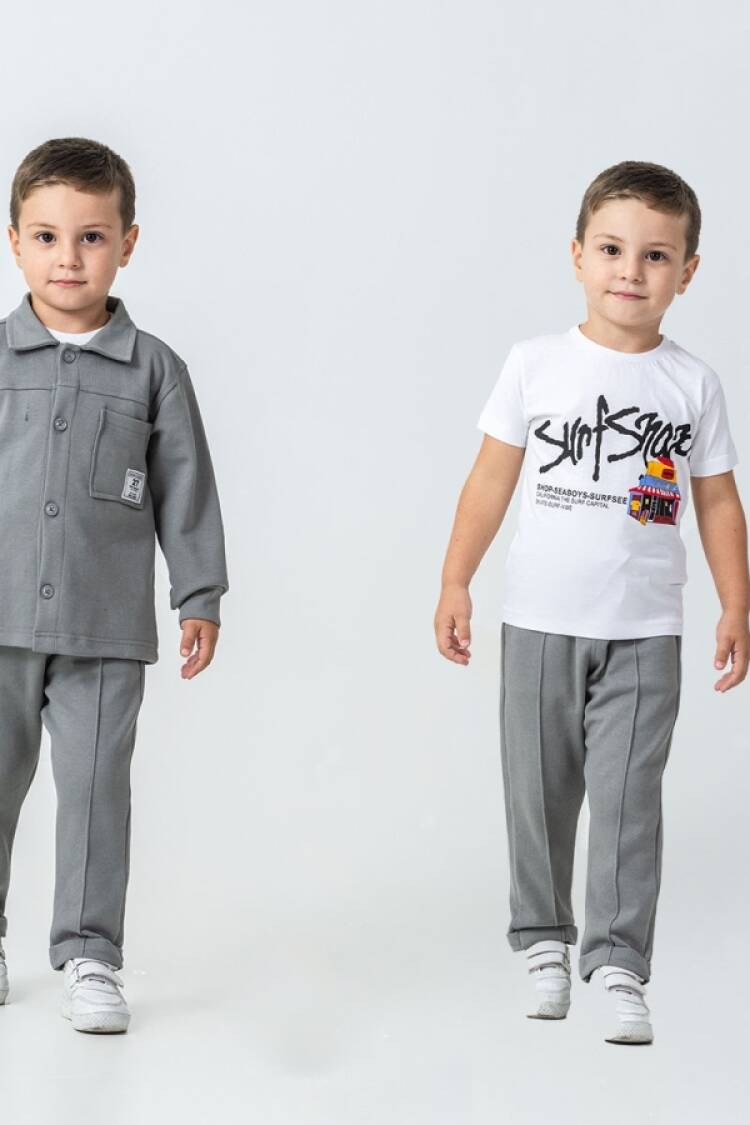 Boys' Sets - B1 - Düğmeli Ceketli Erkek Takım - Brand: BARKOD - Women & Kids, Baby Clothes Wholesale - Globality Store