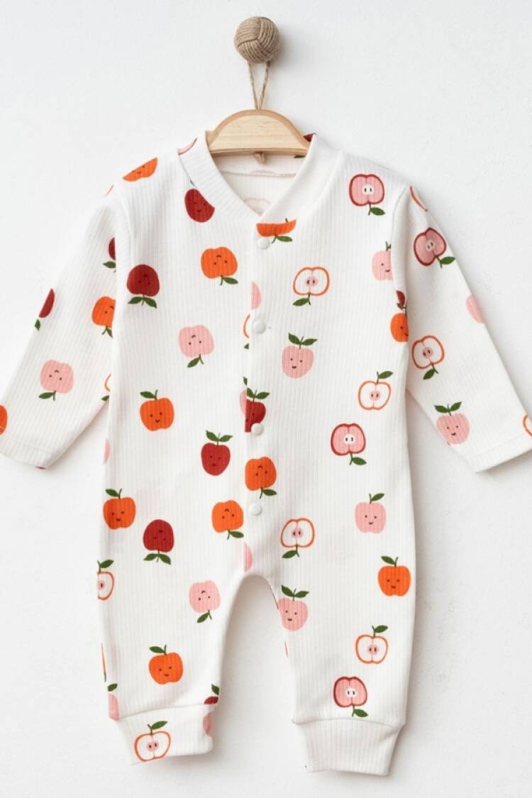 Baby Rompers and Overalls - B1 - Elma Desenli Kız Bebe Tulum - Brand: NAYINOM - Women & Kids, Baby Clothes Wholesale - Globality Store