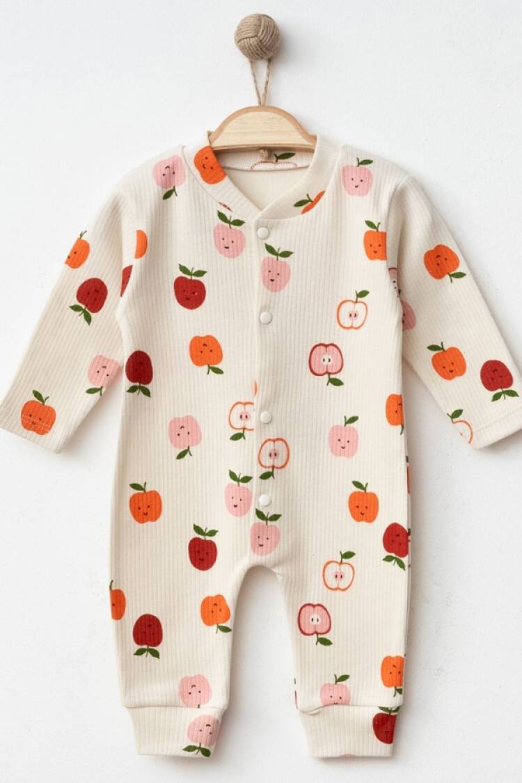 Baby Rompers and Overalls - B1 - Elma Desenli Kız Bebe Tulum - Brand: NAYINOM - Women & Kids, Baby Clothes Wholesale - Globality Store