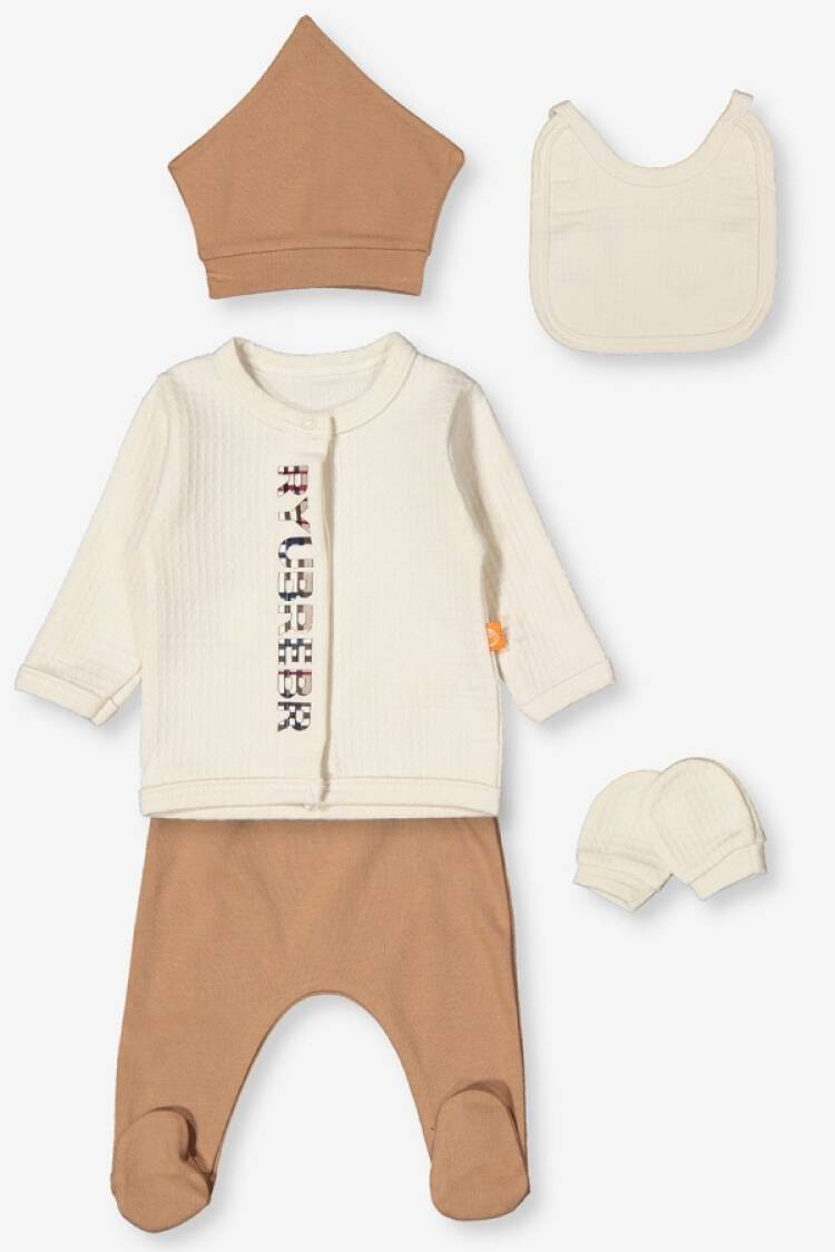 Newborn - B1 - Erkek Bebe 5li Hastane Çıkışı Zıbın Set - Brand: BEYAZ BEBEK - Women & Kids, Baby Clothes Wholesale - Globality Store