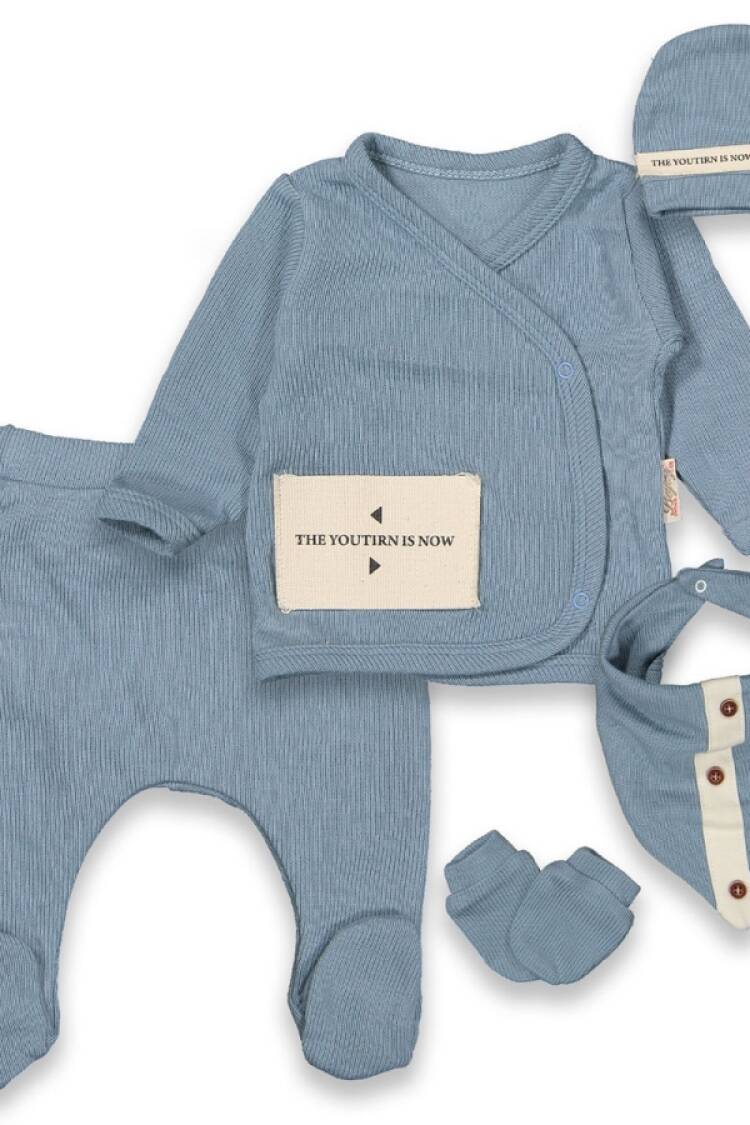 Newborn - B1 - Erkek Bebe 5li Hastane Çıkışı Zıbın Set - Brand: BEYAZ BEBEK - Women & Kids, Baby Clothes Wholesale - Globality Store
