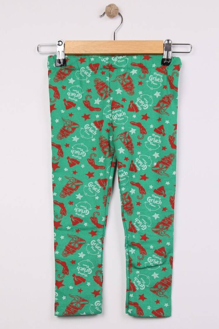 Girls' Bottom Wear - B1 - Etnik Desenli Noel Yılbaşı Tayt Şardonlu 2 İp - Brand: LYRA KİDS - Women & Kids, Baby Clothes Wholesale - Globality Store