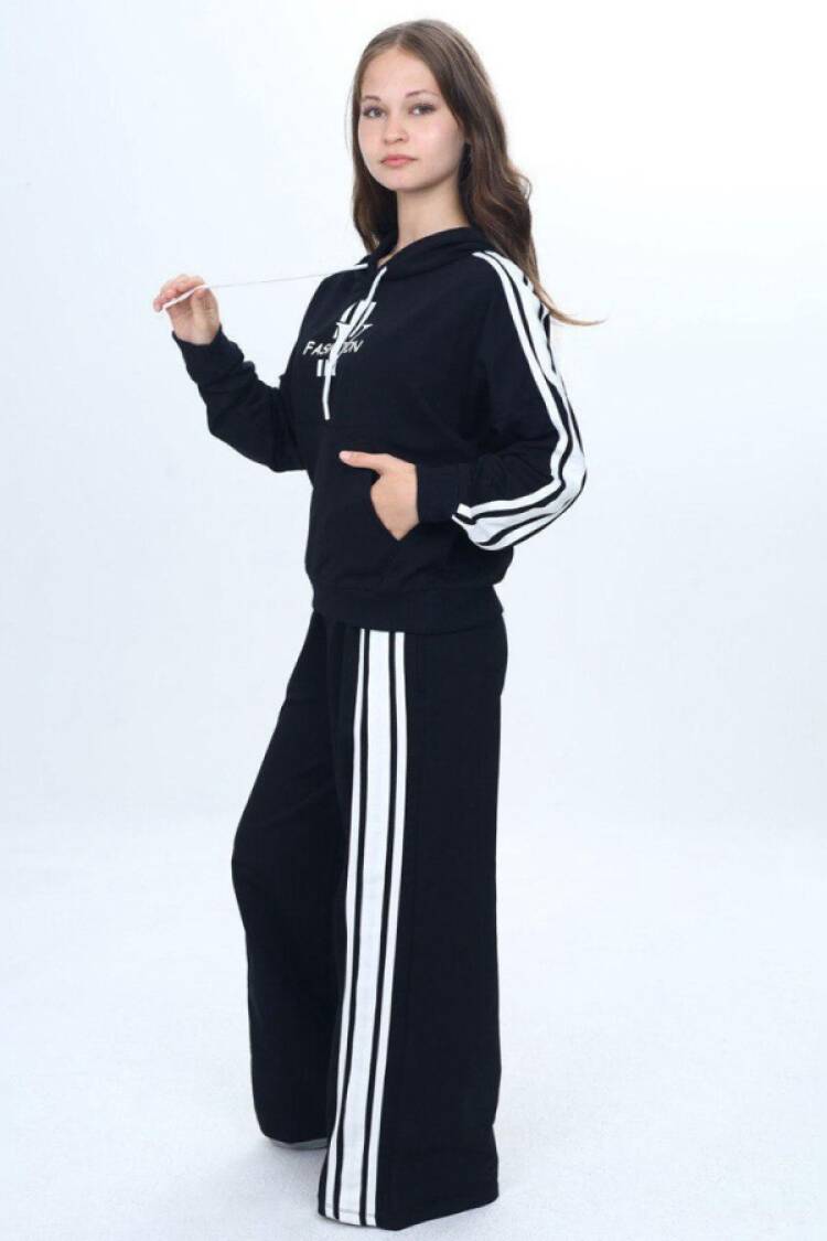 Girls' Suits - B1 - Fashion Baskılı Kapşonlu Kız Takım - Brand: VIZVIZ - Women & Kids, Baby Clothes Wholesale - Globality Store
