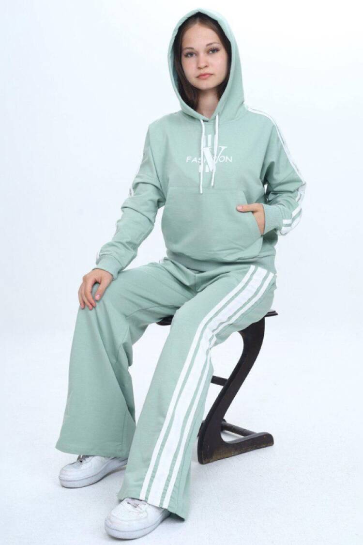 Girls' Suits - B1 - Fashion Baskılı Kapşonlu Kız Takım - Brand: VIZVIZ - Women & Kids, Baby Clothes Wholesale - Globality Store