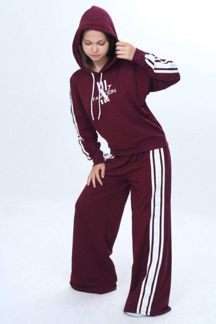 Girls' Suits - B1 - Fashion Baskılı Kapşonlu Kız Takım - Brand: VIZVIZ - Women & Kids, Baby Clothes Wholesale - Globality Store
