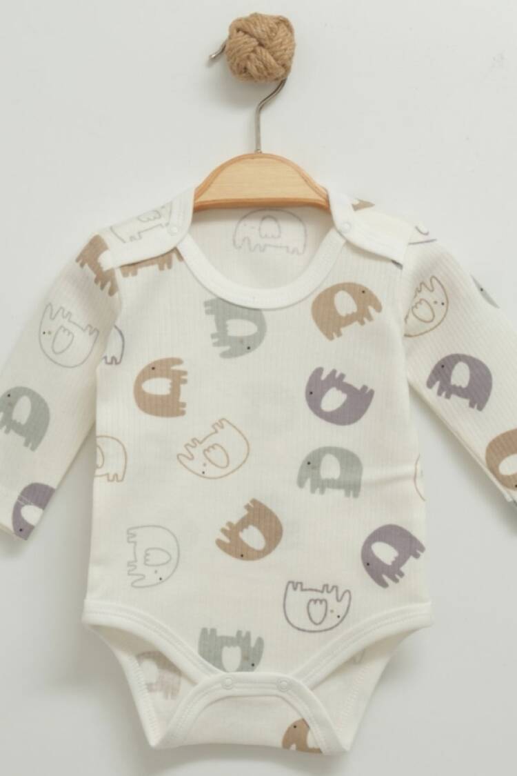 Baby Tops - B1 - Fil Desenli Raporlu Erkek Çıtçıtlı Badi - Brand: NAYINOM - Women & Kids, Baby Clothes Wholesale - Globality Store