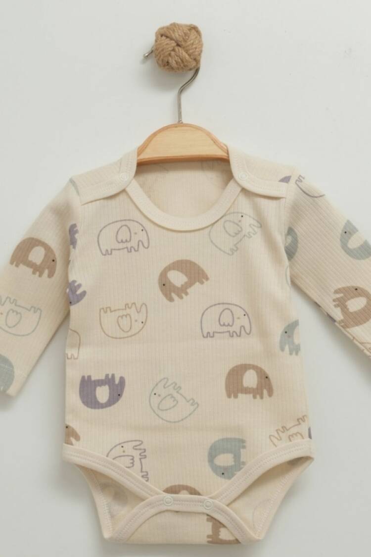 Baby Tops - B1 - Fil Desenli Raporlu Erkek Çıtçıtlı Badi - Brand: NAYINOM - Women & Kids, Baby Clothes Wholesale - Globality Store