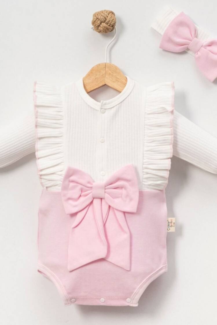 Baby Tops - B1 - Fiyonk Detaylı Kız Bebe Çıtçıtlı Badi - Brand: CAYZEN - Women & Kids, Baby Clothes Wholesale - Globality Store