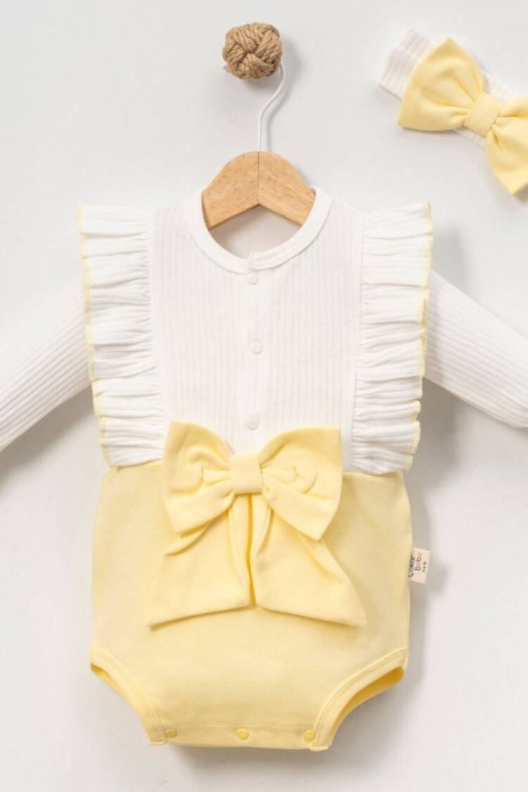 Baby Tops - B1 - Fiyonk Detaylı Kız Bebe Çıtçıtlı Badi - Brand: CAYZEN - Women & Kids, Baby Clothes Wholesale - Globality Store