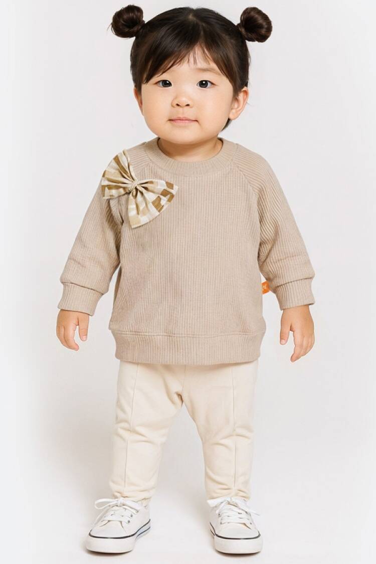 Baby Sets - B1 - Fiyonk Detaylı Kız Bebe Takım - Brand: BEYAZ BEBEK - Women & Kids, Baby Clothes Wholesale - Globality Store