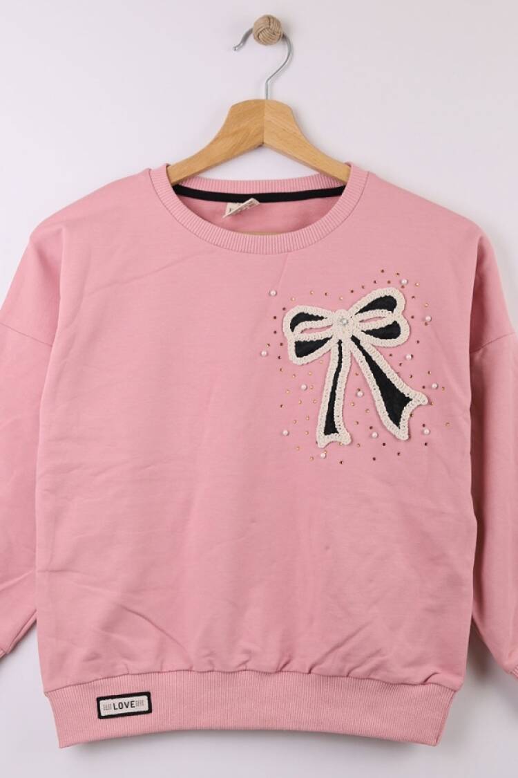 Girls' Tops - B1 - Fiyonk Nakışlı Kız Sweat - Brand: STAR FİLE - Women & Kids, Baby Clothes Wholesale - Globality Store