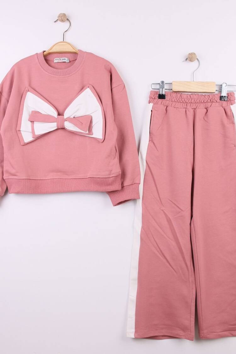Girls' Suits - B1 - Fiyonk Nakışlı Kız Takım - Brand: ÖZ BEBE - Women & Kids, Baby Clothes Wholesale - Globality Store