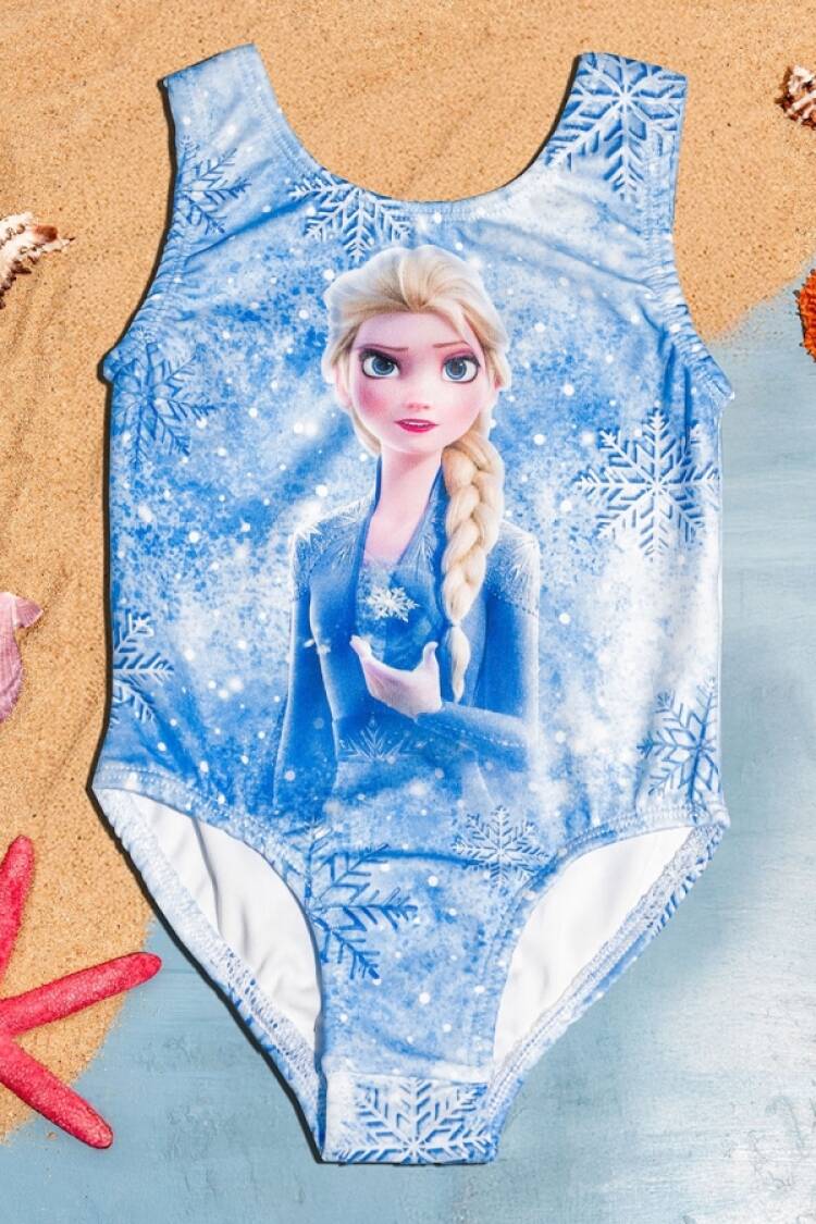 Mayo &amp; Deniz Şortu - B1 - Frozen Elsa Baskılı Kız Mayo - Brand: LYRA KİDS - Women & Kids, Baby Clothes Wholesale - Globality Store