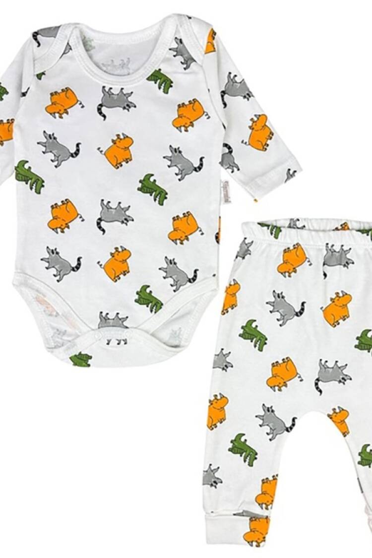 Baby Sets - B1 - Hayvan Desenli Erkek Bebe Takım - Brand: SÜPERMİNİ - Women & Kids, Baby Clothes Wholesale - Globality Store