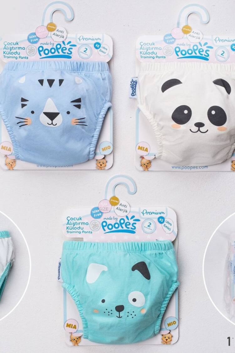 Boys' Underwear & Socks - B1 - Hayvan Desenli Unisex Alıştırma Külodu - Brand: POOPES - Women & Kids, Baby Clothes Wholesale - Globality Store