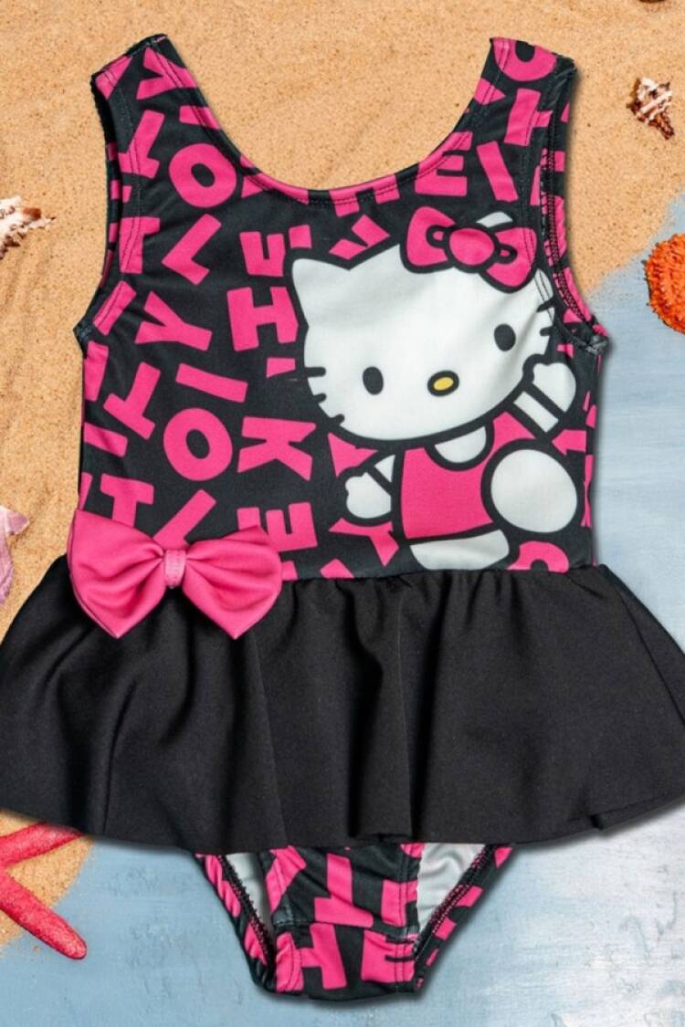 Mayo &amp; Deniz Şortu - B1 - Hello Kitty Baskılı Kız Mayo - Brand: LYRA KİDS - Women & Kids, Baby Clothes Wholesale - Globality Store