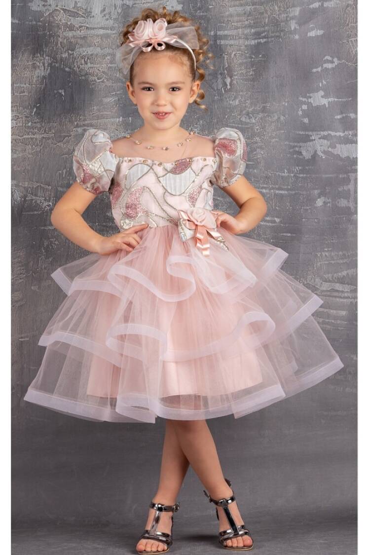 Girl's Dress - Jakar Elbise 1042-2127 - Brand: Tivido - Women & Kids, Baby Clothes Wholesale - Globality Store