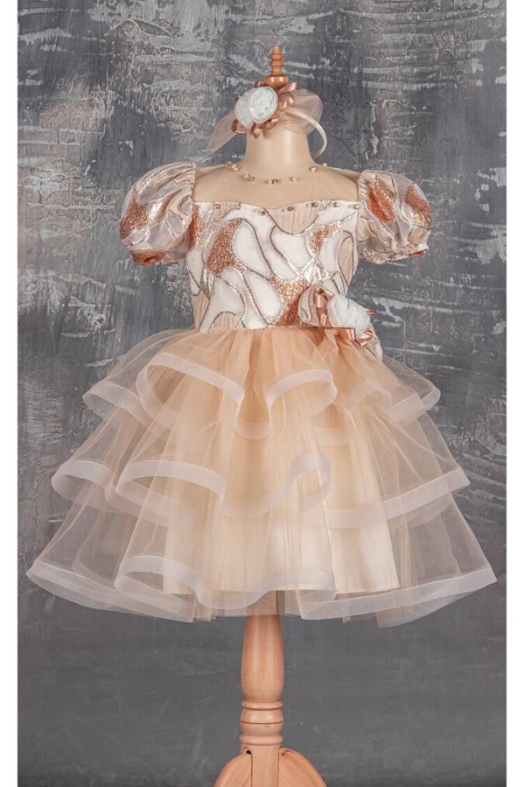 Girl's Dress - Jakar Elbise 1042-2127 - Brand: Tivido - Women & Kids, Baby Clothes Wholesale - Globality Store