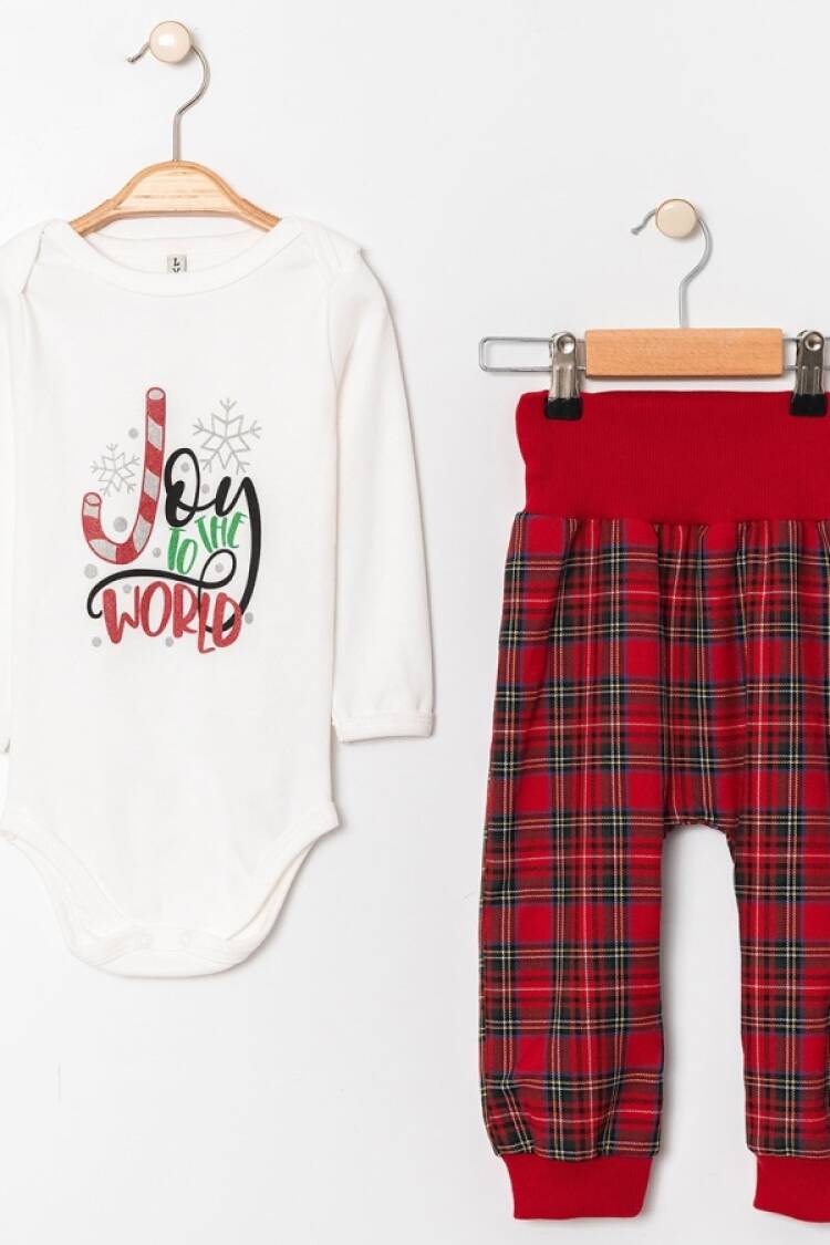 Baby Sets - B1 - Joy Baskılı Yılbaşo Noel Unisex Bebe Takım - Brand: LYRA KİDS - Women & Kids, Baby Clothes Wholesale - Globality Store