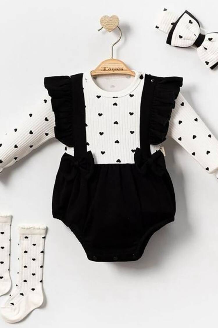 Baby Tops - B1 - Kalp Desenli Kız Bebe Badi - Brand: CAYZEN - Women & Kids, Baby Clothes Wholesale - Globality Store