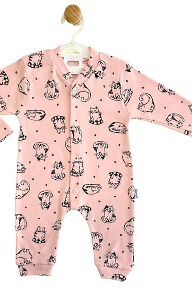 Baby Rompers and Overalls - B1 - Kedi Desenli Kız Bebe Tulum - Brand: SÜPERMİNİ - Women & Kids, Baby Clothes Wholesale - Globality Store
