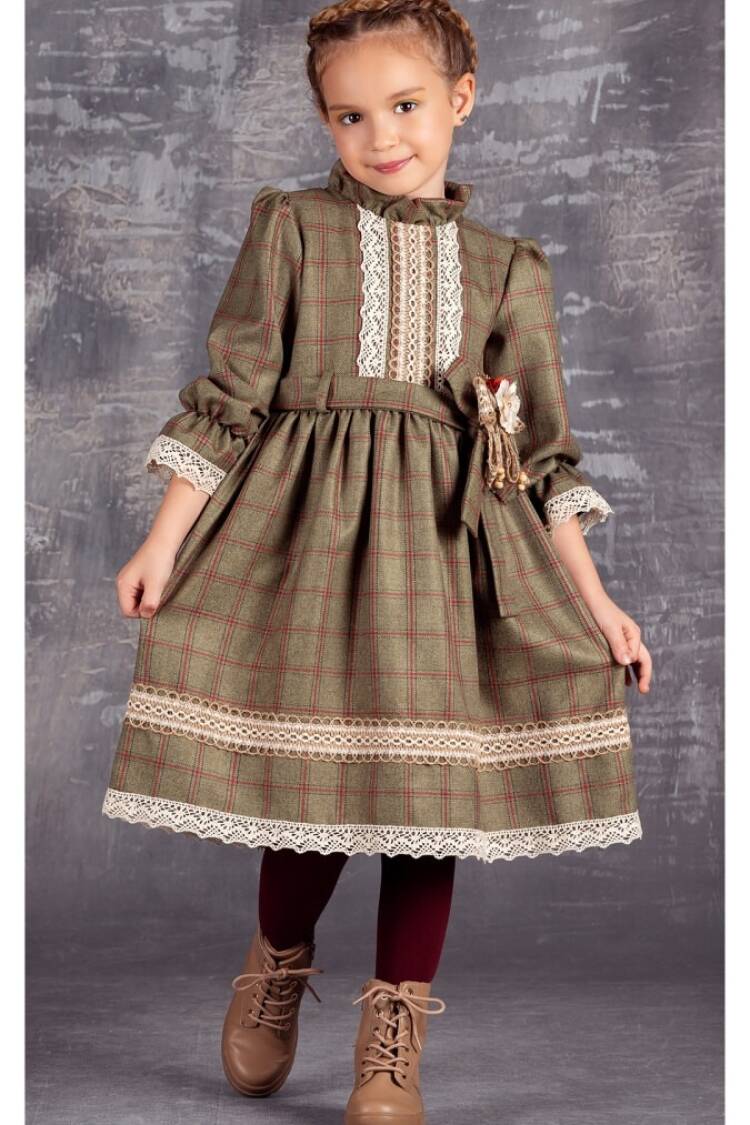 Girl's Dress - Kemerli Elbise 1042-2307 - Brand: Tivido - Women & Kids, Baby Clothes Wholesale - Globality Store
