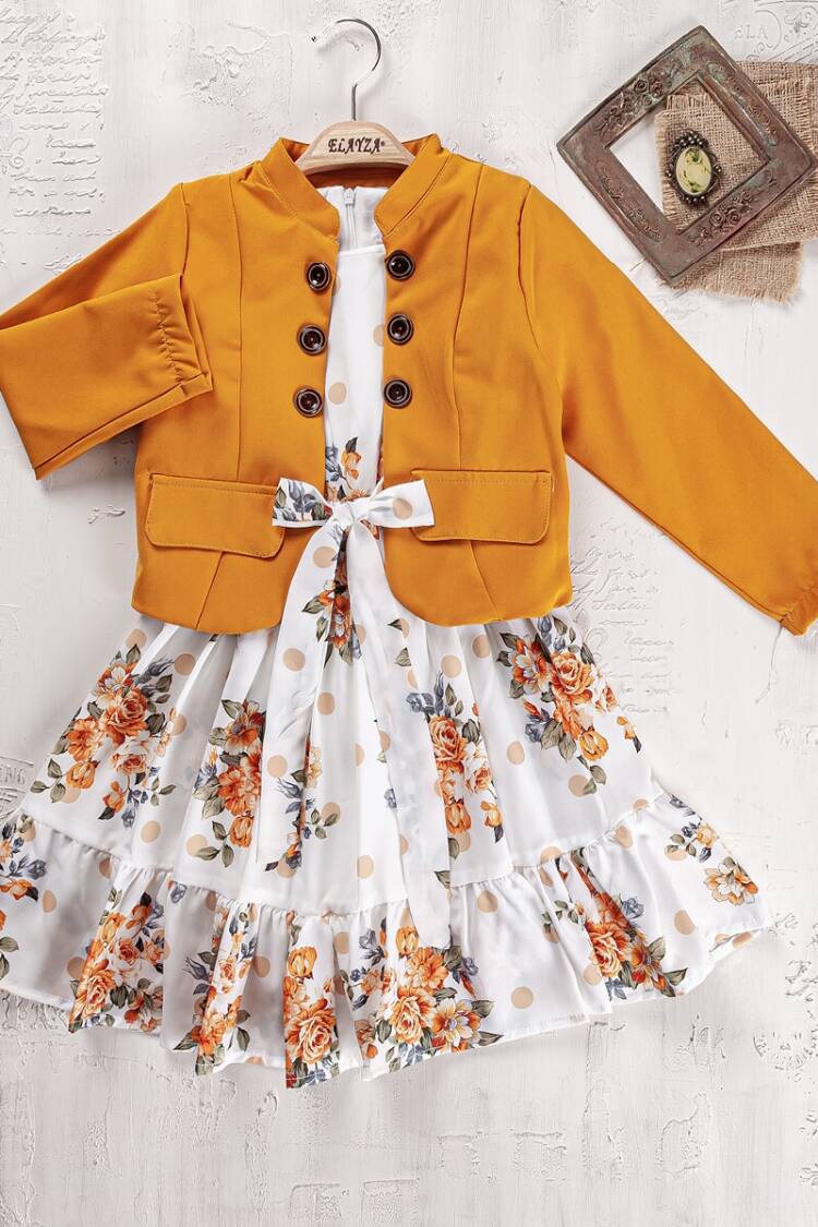 Girls' Suits - Kız Çocuk 2'li Ceket ve Elbise Takımı 9-12Y 2023-2273 - Brand: Elayza - Women & Kids, Baby Clothes Wholesale - Globality Store