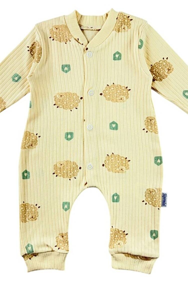 Baby Rompers and Overalls - B1 - Koyun Desenli Raporlu Unisex Bebe Tulum - Brand: SÜPERMİNİ - Women & Kids, Baby Clothes Wholesale - Globality Store